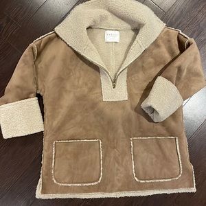 Shearling pull over jacket